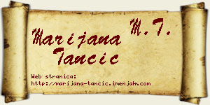 Marijana Tančić vizit kartica